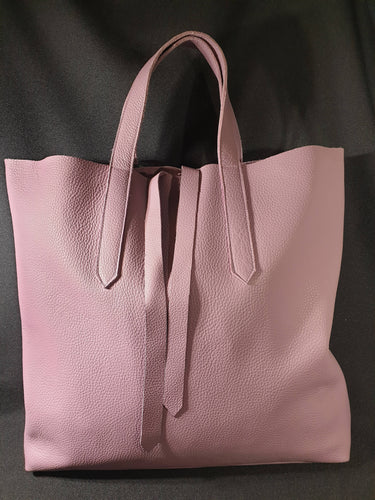 Grand sac à main - 100% cuir recyclé - couleur violine - les ateliers croix-rouge